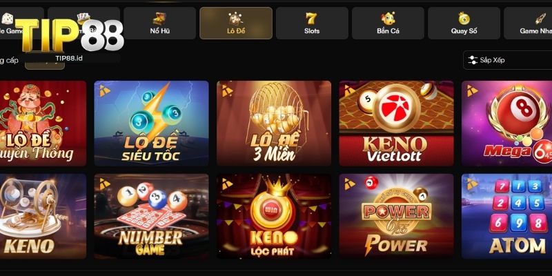 Tổng quan sảnh xổ số Tip88